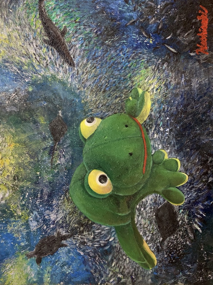 『海の中の蛙』油彩（2013年）