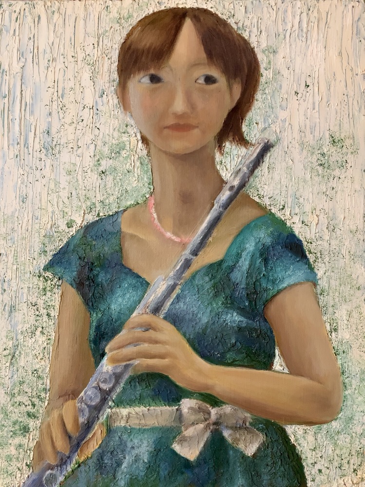 『フルートを持つ女』油彩（2015年）